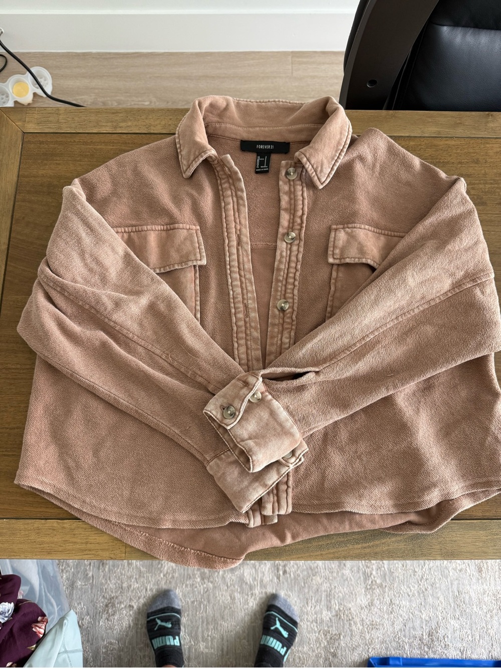 Forever 21 Dusty Rose-Tan Oversized Shacket